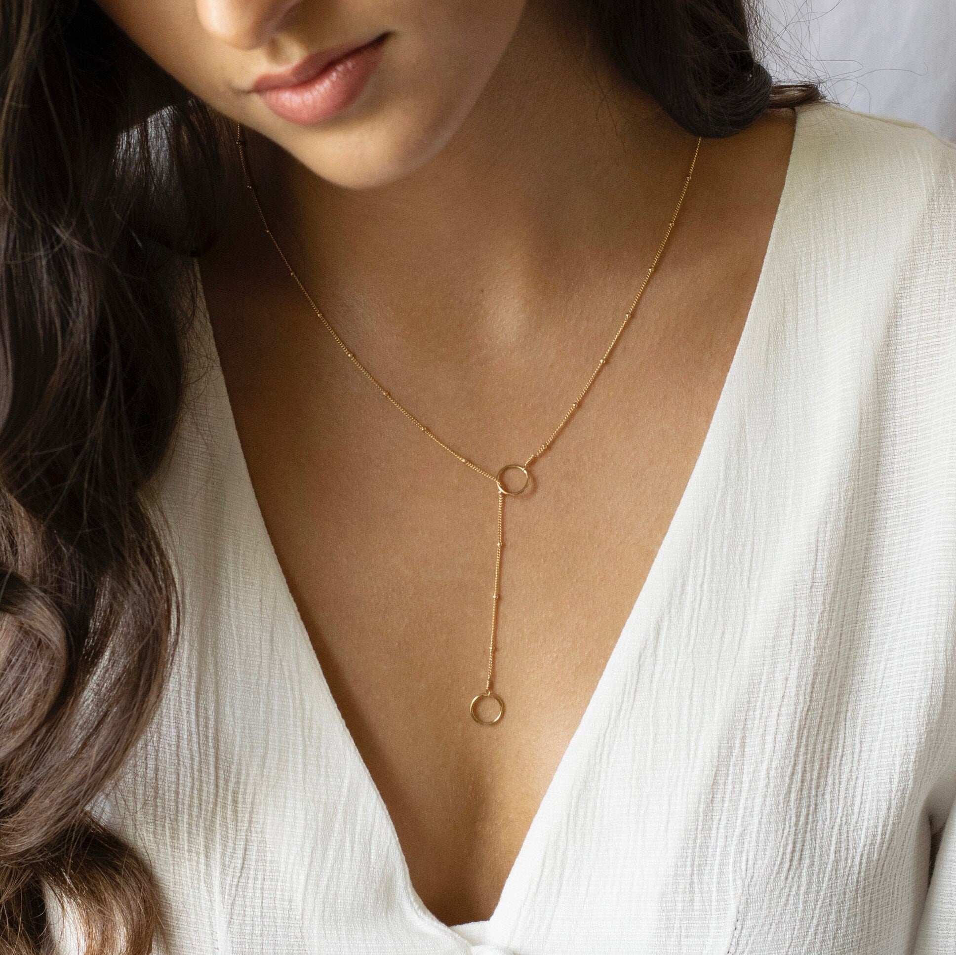 Circle Lariat Necklace