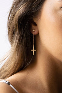 Floral Cross Earrings