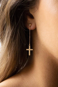 Floral Cross Earrings