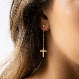 Floral Cross Earrings