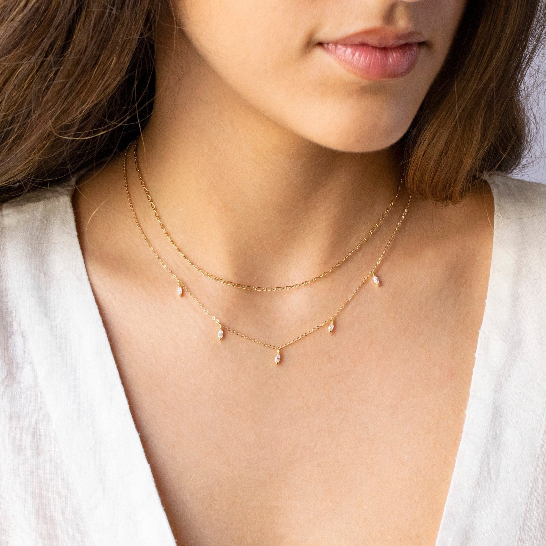 Marquise Station Necklace