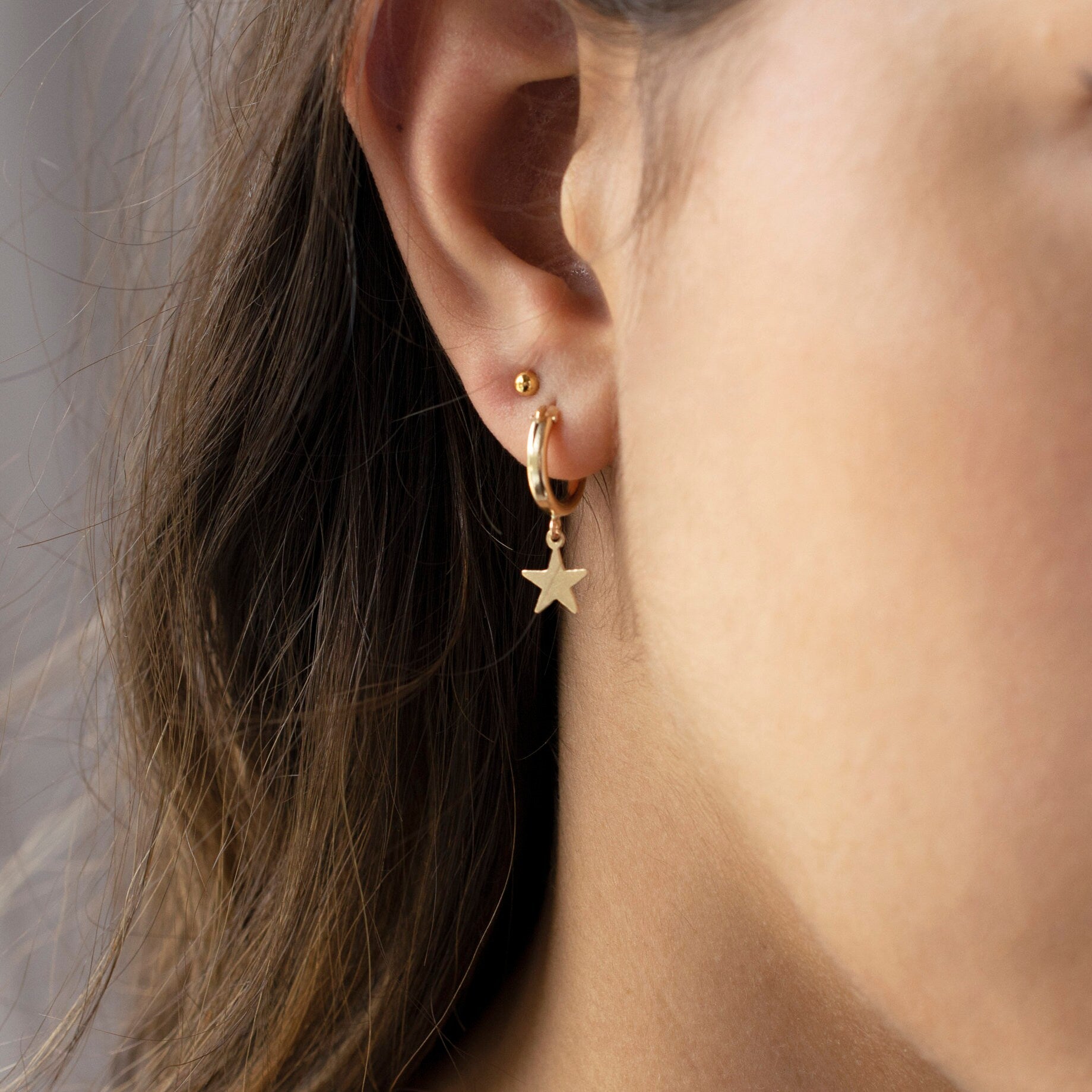 Star Hoop Earrings