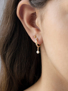 Tiny Pearl Hoops