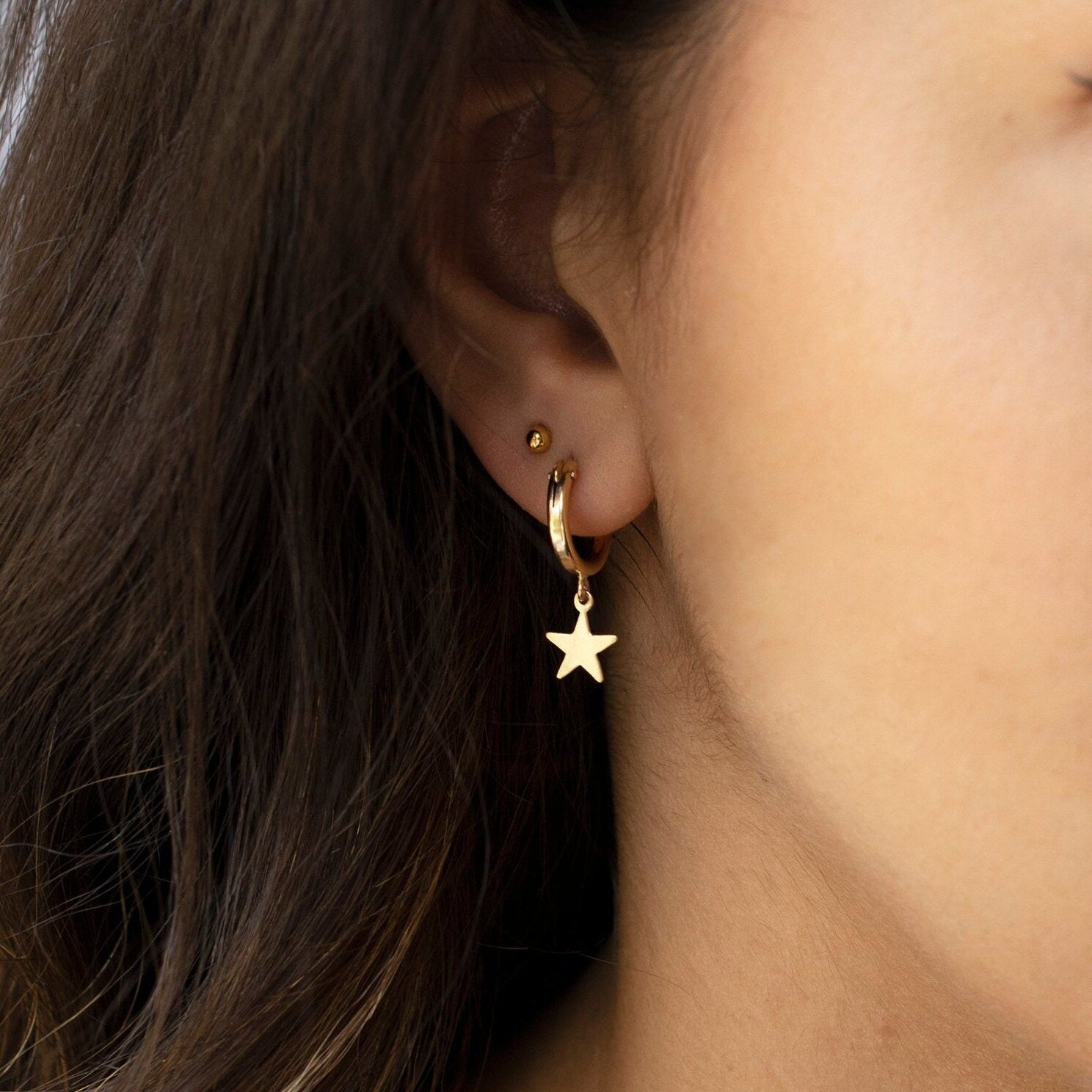 Star Hoop Earrings