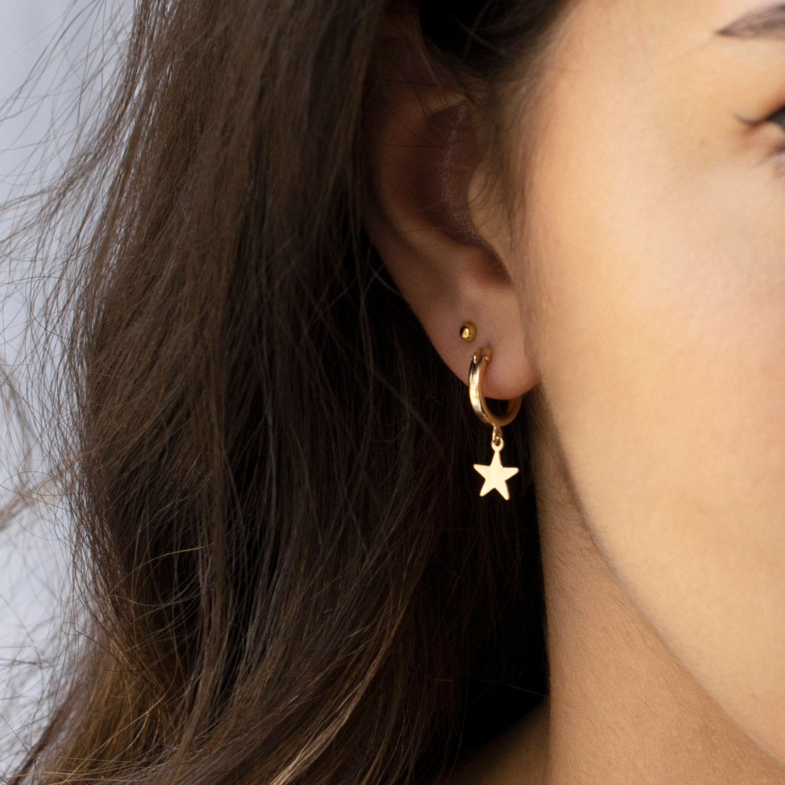 Star Hoop Earrings