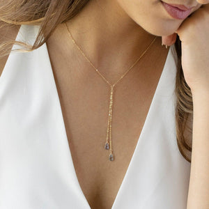 Blue Topaz Lariat Necklace