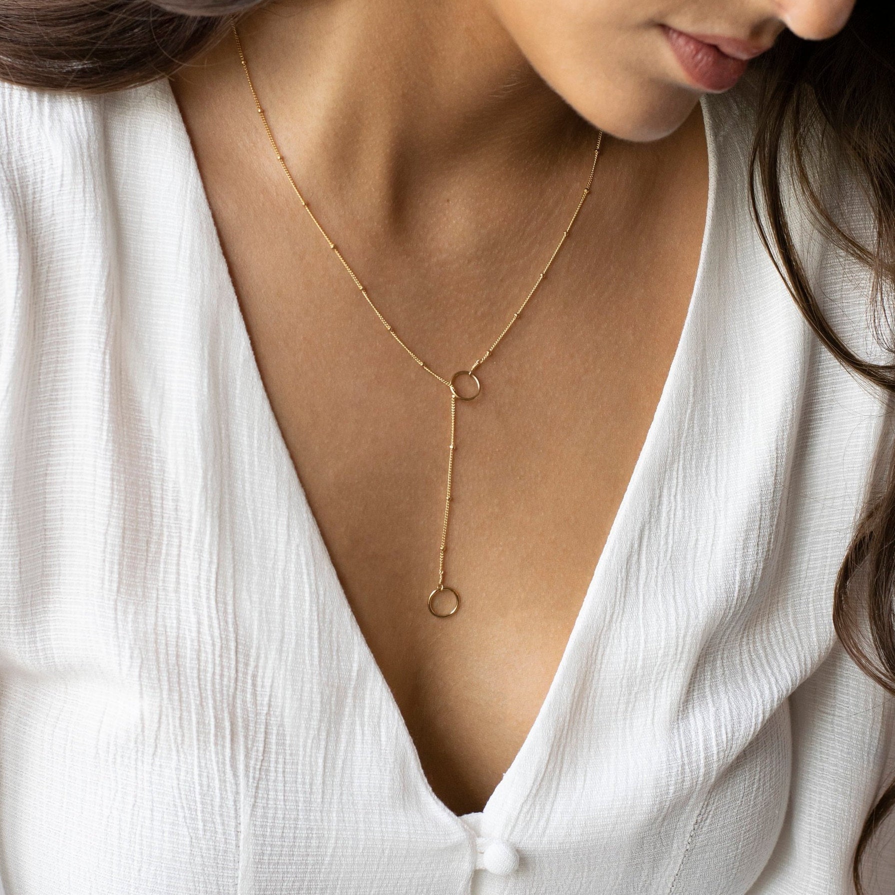 Circle Lariat Necklace