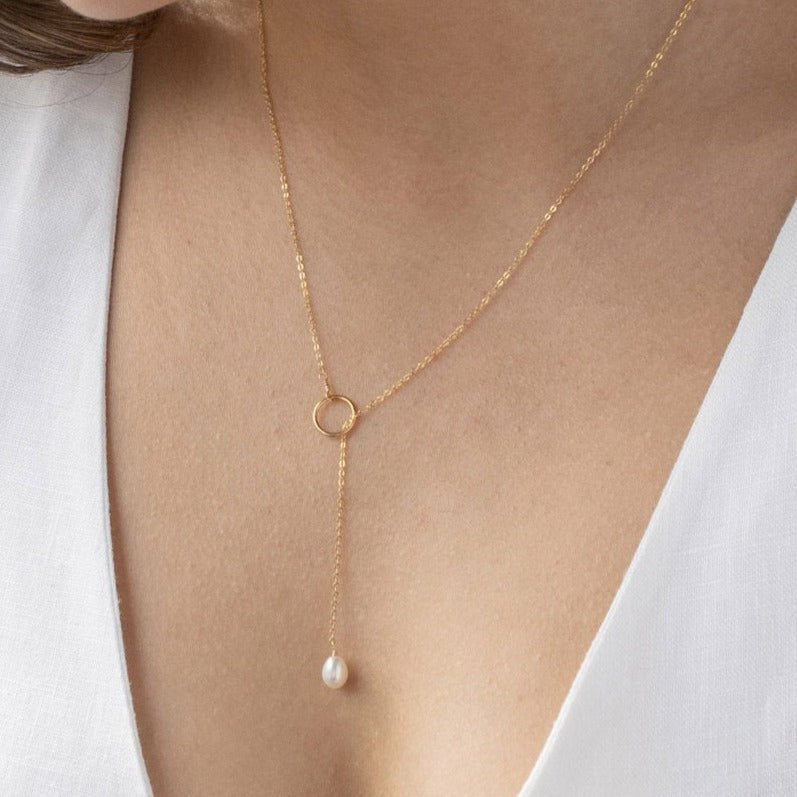 Pearl Lariat Necklace